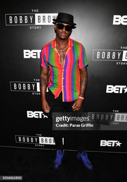 BlameItOnKWay attends The "Bobby-Q" Atlanta Premiere Of "The Bobby Brown Story" at Atlanta Contemporary Arts Center on September 1, 2018 in Atlanta,...