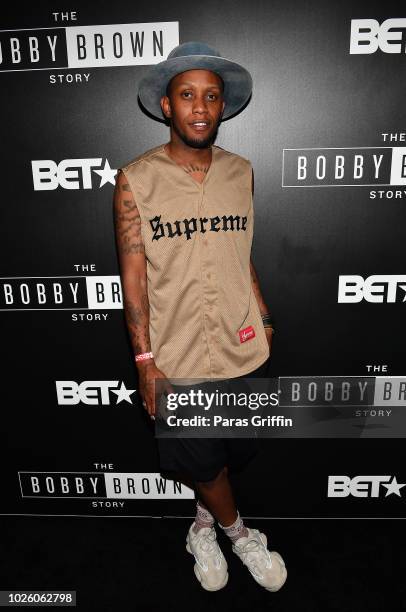 Phreshy attends The "Bobby-Q" Atlanta Premiere Of "The Bobby Brown Story" at Atlanta Contemporary Arts Center on September 1, 2018 in Atlanta,...