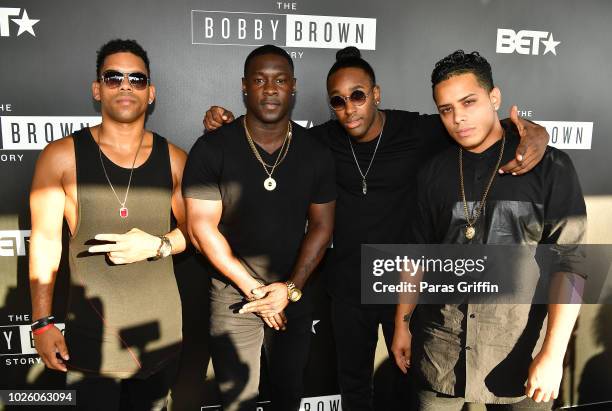 Group Final Draft attend The "Bobby-Q" Atlanta Premiere Of "The Bobby Brown Story" at Atlanta Contemporary Arts Center on September 1, 2018 in...