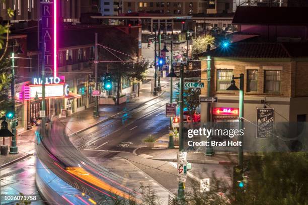 downtown tucson at evening - arizona nightlife stock pictures, royalty-free photos & images