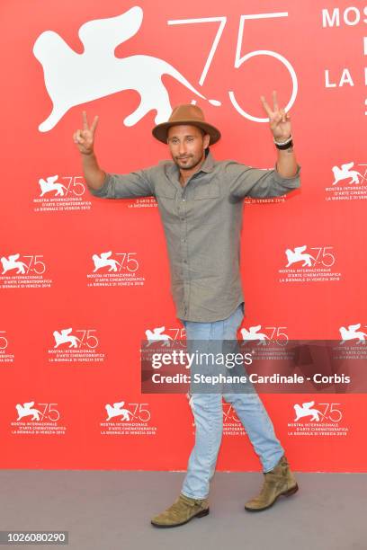 Matthias Schoenaerts attends 'Freres Ennemis ' photocall during the 75th Venice Film Festival at Sala Casino on September 1, 2018 in Venice, Italy.
