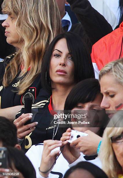 Anna Maria Lagerblom, girlfriend of Mesut Oezil, and Ulrike Stange, girlfriend of Per Mertesacker, attend the 2010 FIFA World Cup South Africa...