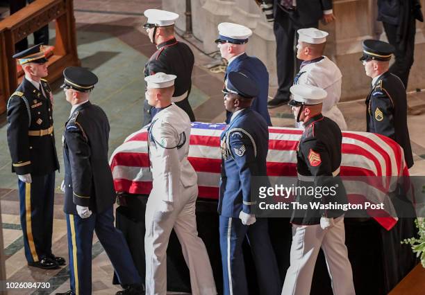 The funeral service at the National Cathedral for Sen. John S. McCain , a six-term senator from Arizona and former Republican nominee for president,...