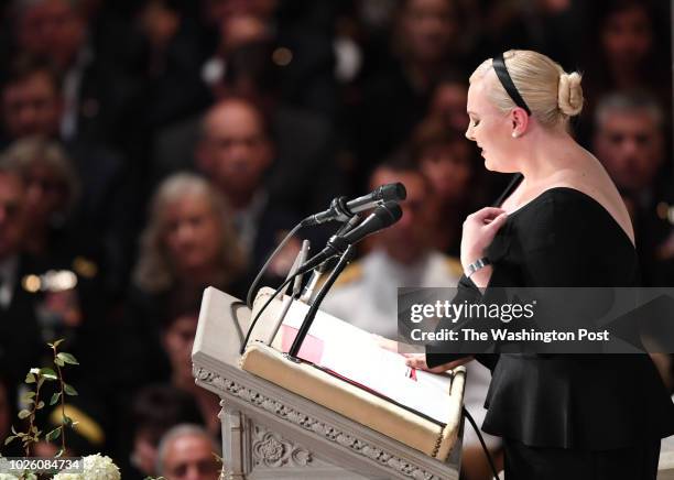 Meghan McCain eulogizes her father during the funeral service at the National Cathedral for Sen. John S. McCain , a six-term senator from Arizona and...