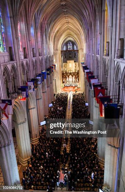 The funeral service at the National Cathedral for Sen. John S. McCain , a six-term senator from Arizona and former Republican nominee for president,...