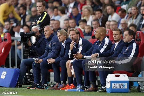 Willem II assistant trainer Gery Vink, Willem II coach Adrie Koster, Willem II goalkeeper trainer Harald Wapenaar, Willem II assistant trainer Chima...