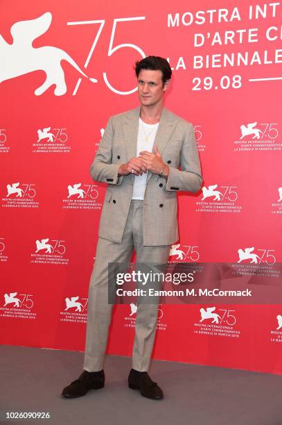 Matt Smith attends 'Charlie Says' photocall during the 75th Venice Film Festival at Sala Casino on September 2, 2018 in Venice, Italy.