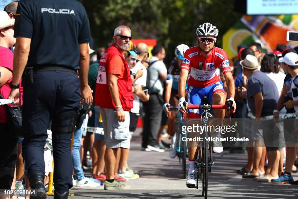 Start / Rudy Molard of France and Team Groupama FDJ Red Leader Jersey / Fans / Public / during the 73rd Tour of Spain 2018, Stage 9 a 200,8km stage...