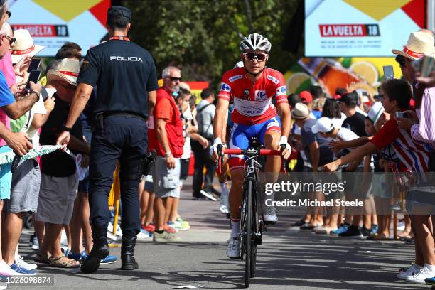 Start / Rudy Molard of France and Team Groupama FDJ Red Leader Jersey / Fans / Public / during the 73rd Tour of Spain 2018, Stage 9 a 200,8km stage...