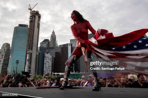 Voluptuous Horror of Karen Black perform onstage during wigstock 2018 at Pier 17 on September 1, 2018 in New York City.