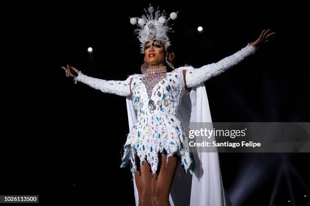 Shequida perfroms onstage during Wigstock 2018 at Pier 17 on September 1, 2018 in New York City.