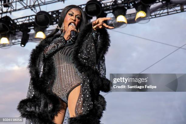 Qya Marie performs onstage during Wigstock 2018 at Pier 17 on September 1, 2018 in New York City.