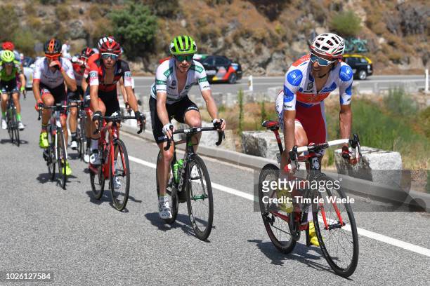 Luis Angel Mate of Spain and Team Cofidis Polka Dot Mountain Jersey / Benjamin King of The United States and Team Dimension Data White Combined...