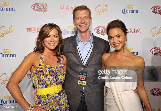 Actress Danneel Harris, CEO of Alpha Media Group Stephen Duggan and actress Arielle Kebbel arrive at Maxim's 10th Annual Hot 100 Celebration...