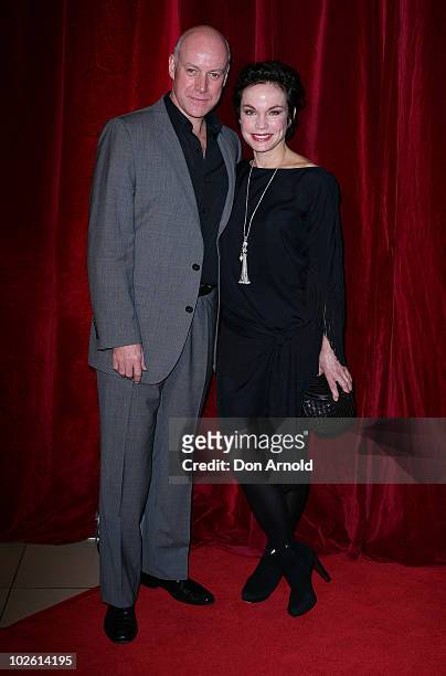 Anthony Warlow and Sigrid Thornton arrive for the opening night of West Side Story at Star City on July 4, 2010 in Sydney, Australia.