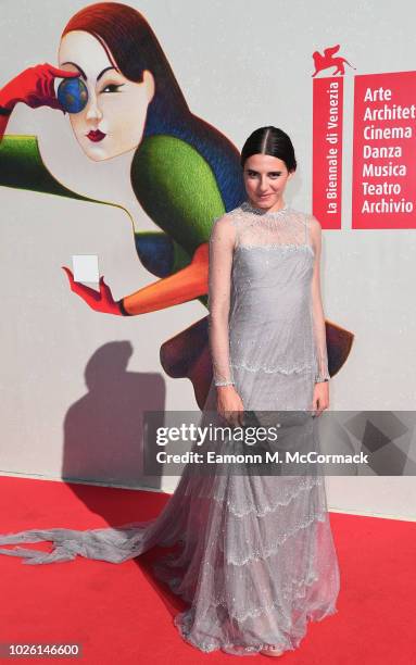 Marianne Rendon of the cast of 'Charlie Says' walks the red carpet ahead of the 'My Brilliant Friend ' screening during the 75th Venice Film Festival...