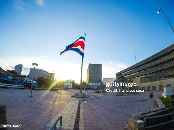 bandera de costa rica - san jose costa rica stock pictures, royalty-free photos & images