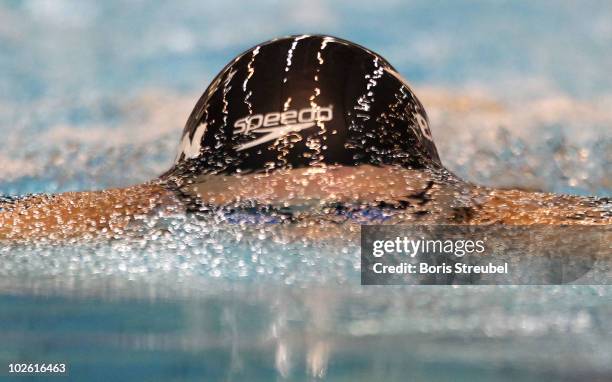 Caroline Ruhnau of SG Essen competes in the women's 200 m breaststroke A final during the German Swimming Championship 2010 at the Eurosportpark on...