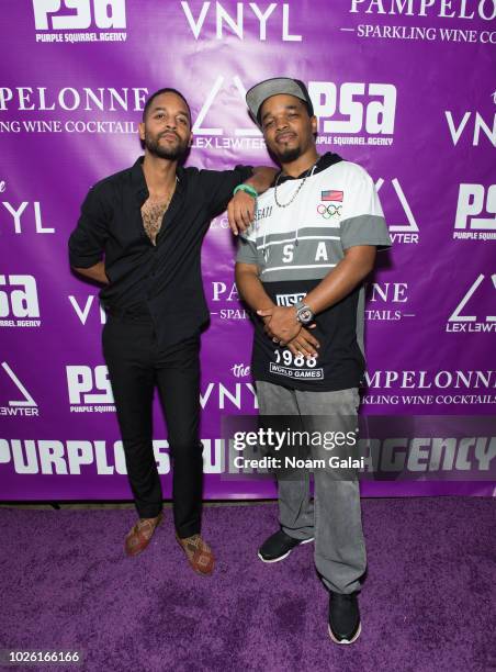 Lex Lewter and Ephraim Benton attend the Purple Squirrel Agency Launch Party on August 29, 2018 in New York City.