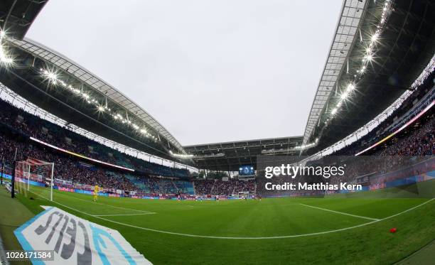 General view during the Bundesliga match between RB Leipzig and Fortuna Duesseldorf at Red Bull Arena on September 2, 2018 in Leipzig, Germany.