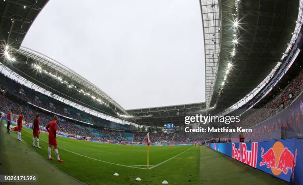 General view during the Bundesliga match between RB Leipzig and Fortuna Duesseldorf at Red Bull Arena on September 2, 2018 in Leipzig, Germany.