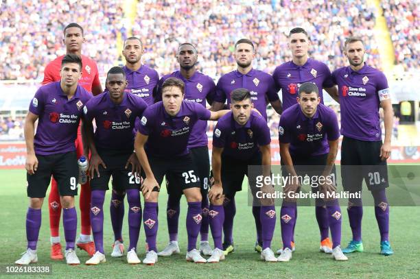 Fiorentina poses during the serie A match between ACF Fiorentina and Udinese at Stadio Artemio Franchi on September 2, 2018 in Florence, Italy.