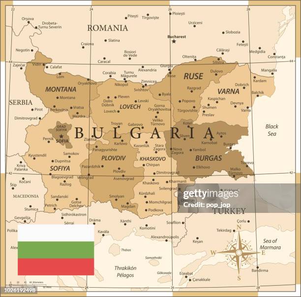 25 - bulgarien - vintage golden 10 - varna bulgaria stock-grafiken, -clipart, -cartoons und -symbole