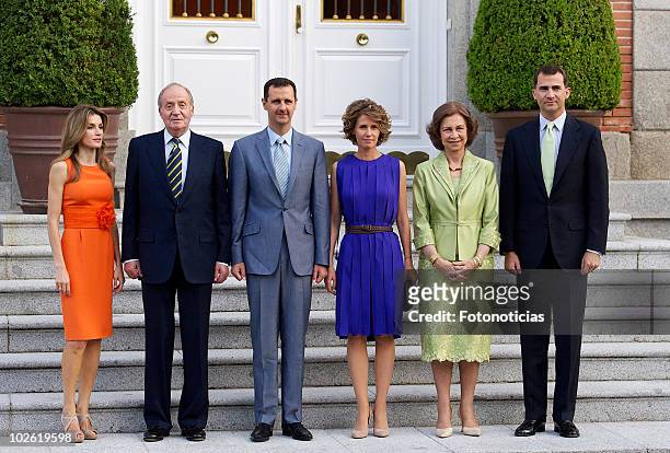 Princess Letizia of Spain, King Juan Carlos of Spain, Syrian Arab Republic President Bashar al-Assad, his wife Asma al-Assad, Queen Sofia of Spain...