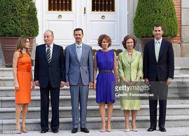 Princess Letizia of Spain, King Juan Carlos of Spain, Syrian Arab Republic President Bashar al-Assad, his wife Asma al-Assad, Queen Sofia of Spain...