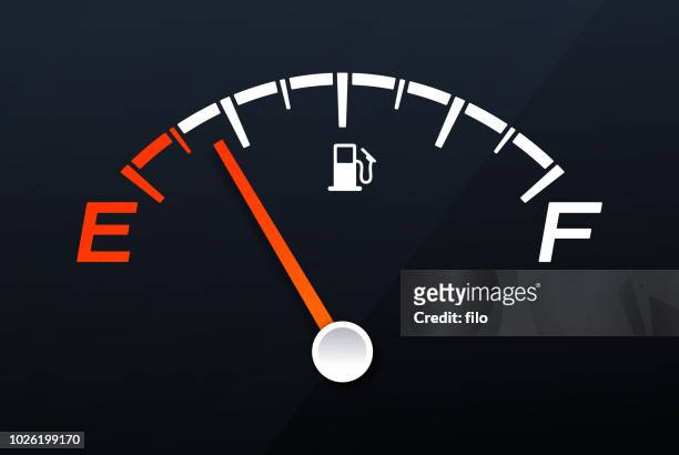 empty gas tank gauge - dashboard stock illustrations