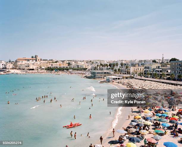 the coastline of otranto, italy - otranto stock pictures, royalty-free photos & images