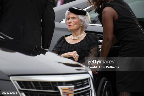 Roberta McCain the mother of of the late Sen. John McCain, R-Ariz., is before the funeral for the senator at the Washington National Cathedral on...