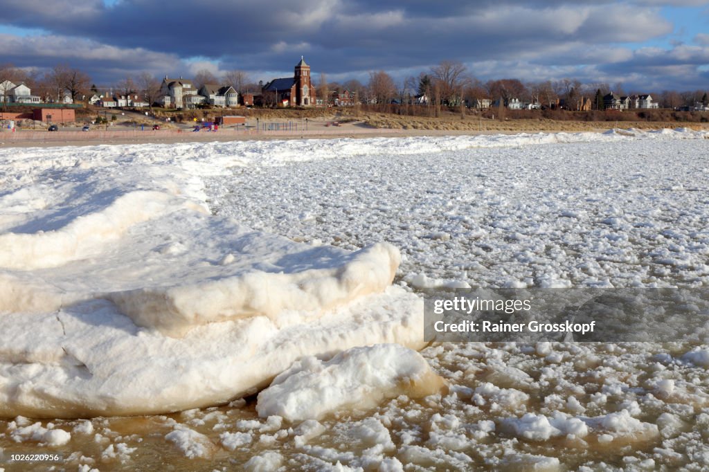 South Haven on Lake Michigan in winter