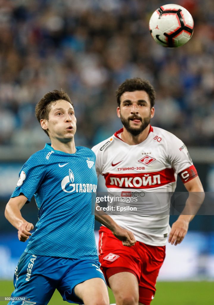 Daler Kuzyaev Of FC Zenit Saint Petersburg And Georgi Dzhikiya Of FC daler-kuzyaev-of-fc-zenit-saint-petersburg-and-georgi-dzhikiya-of-fc