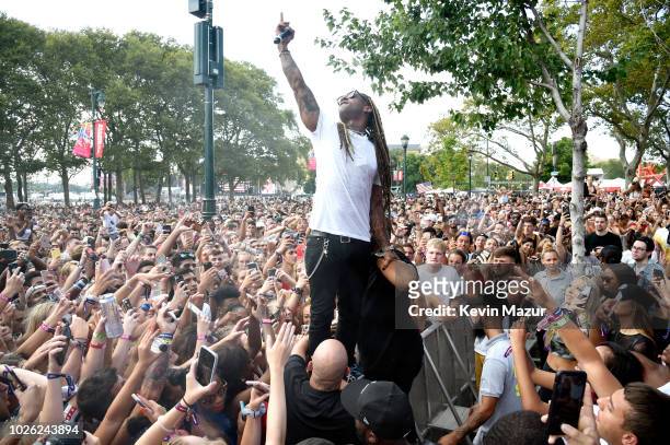 Ty Dolla Sign performs in the crowd during the 2018 Made In America Festival - Day 2 at Benjamin Franklin Parkway on September 2, 2018 in...