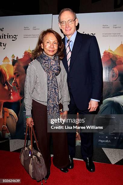 Helena Carr and Bob Carr arrive at the premiere of "The Waiting City" at Dendy Opera Quays on July 5, 2010 in Sydney, Australia.