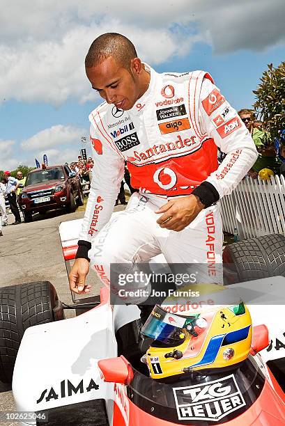 Lewis Hamilton attends Goodwood Festival of Speed 2010 at Goodwood on July 4, 2010 in Chichester, England.