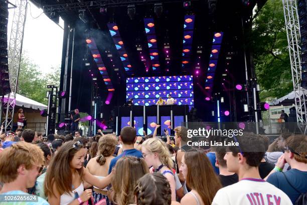 Nick Shanholtz and Robert Abisi of Lost Kings perform on the Freedom Stage during the 2018 Made In America Festival - Day 2 at Benjamin Franklin...