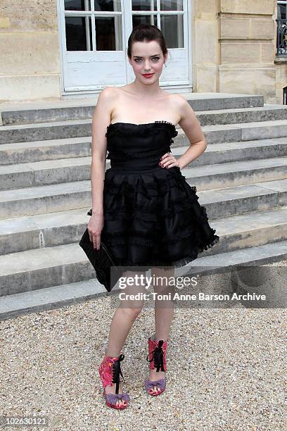Roxanne Mesquida attends the Dior show as part of Paris Fashion Week Fall/Winter 2011 at Musee Rodin on July 5, 2010 in Paris, France.
