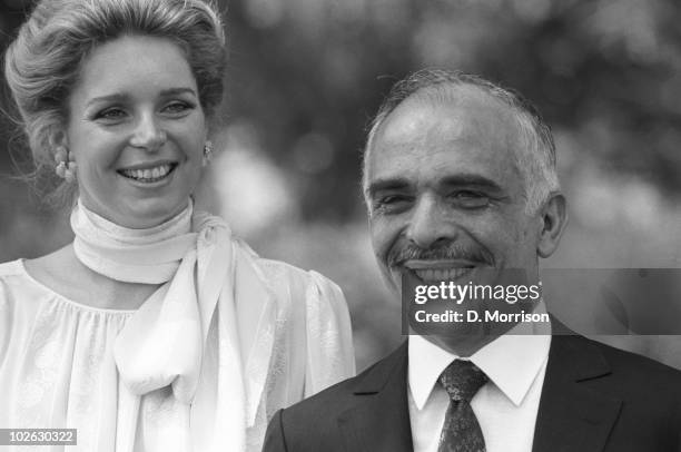 King Hussein of Jordan with his fourth wife Queen Noor on June 01, 1984.