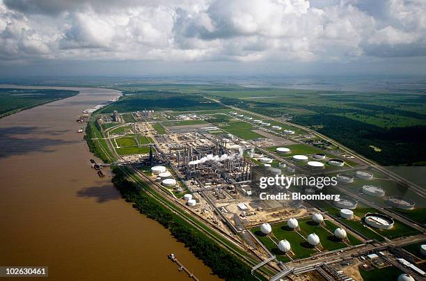 The ConocoPhillips Alliance Refinery stands along the Mississippi River outside outside Belle Chase, Louisiana, U.S., on Saturday, July 3, 2010. The...