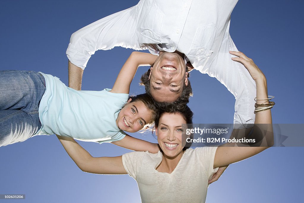 Family standing in huddle