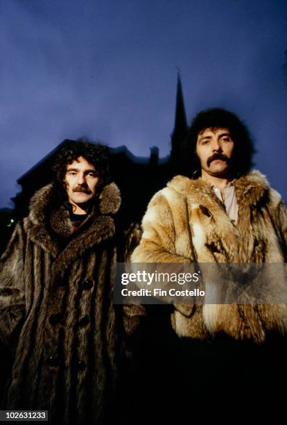 Guitarist Tony Iommi and bassist Geezer Butler of Black Sabbath in 1983.