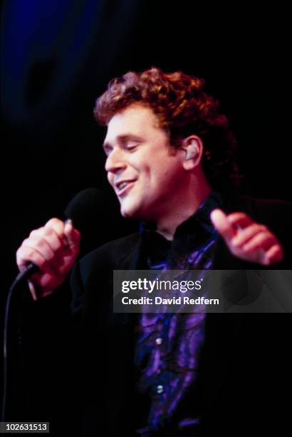 Singer Michael Ball performs on stage at the BBC Proms in the Park held at Hyde Park in London, England in September 1997.