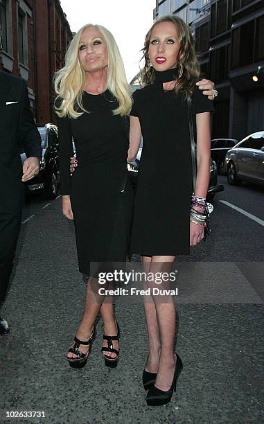 Donatella Versace and Allegra Versace attend private view of Mario Testino's 'Kate Who?' at Phillips de Pury And Company on July 5, 2010 in London,...