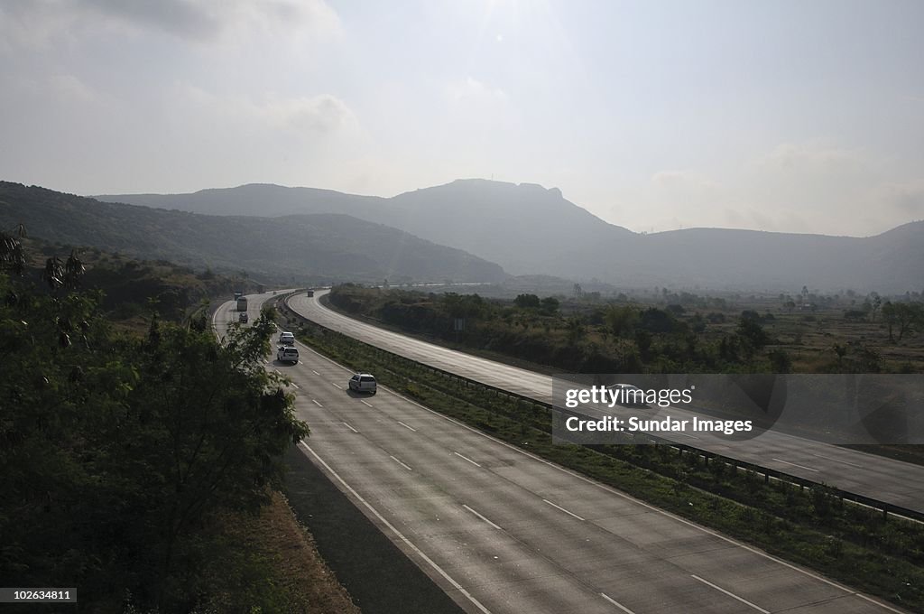 Sun light on the highway