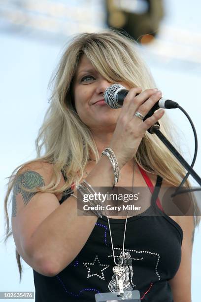 Vocalist Paula Neslon performs to a sold out crowd during her father Willie Nelson's 4th of July Picnic at The Backyard on July 4, 2010 in Austin,...