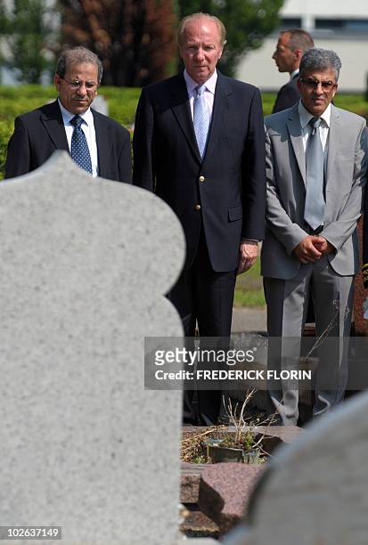 French Interior Minister Brice Hortefeux flanked by Mohammed Moussaoui , President of the French Council of Muslim Faith and local French Council of...