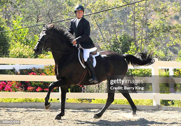 Elite Equestrian Rider Nick Haness rides his horse Ned during a photo shoot on July 5, 2010 in Silverado, California.