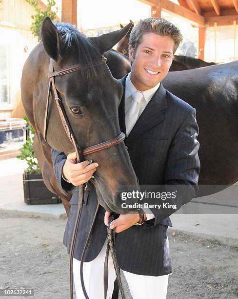 Elite Equestrian Rider Nick Haness poses during a photo shoot on July 5, 2010 in Silverado, California.